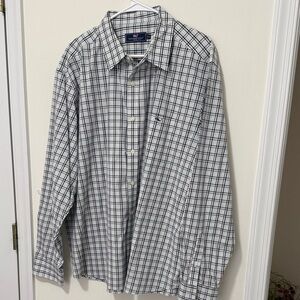 Vineyard Vines Men's Blue and White Checkered Shirt